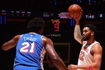 Tonws 17 puntos y Knicks arrollan a Sixers 137-98 en arranque de semifinales de conferencia de NBA
