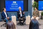 El presidente Luis Abinader llega a Miami y se reúne con estudiantes dominicanos en Florida