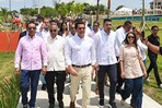 David Collado supervisa parque urbano de Haina y anuncia su entrega en los próximos días
