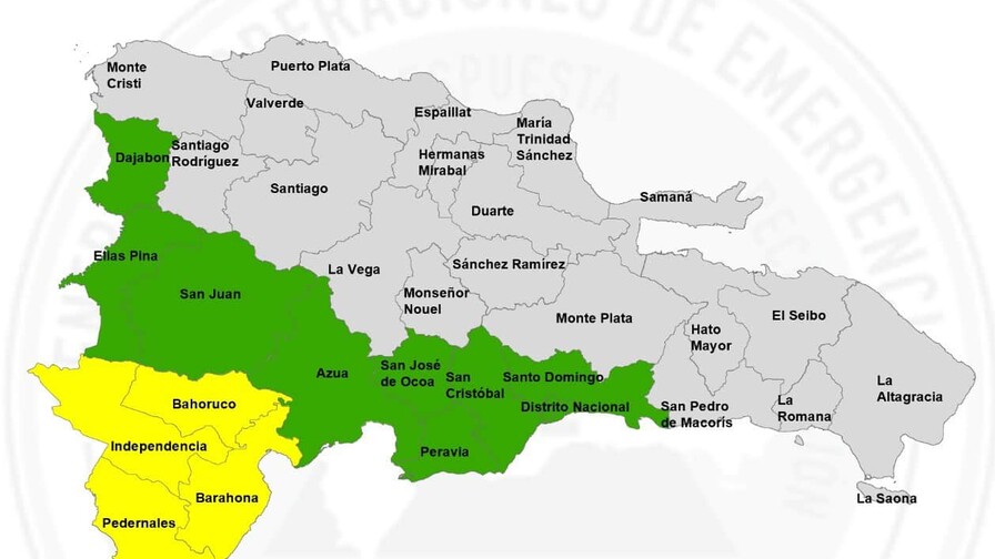 Alerta inundaciones en República Dominicana por lluvias El COE incrementa los niveles de alerta en 13 provincias por aguaceros asociados a una vaguada